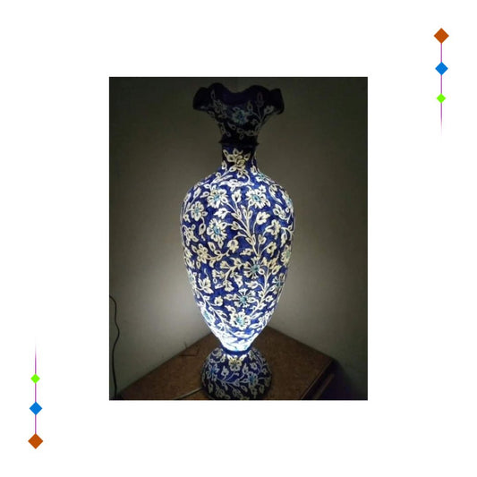 Blue Camel Skin Vase Lamp