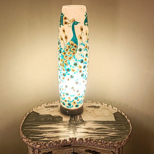 Royal Peacock Glass Lamp