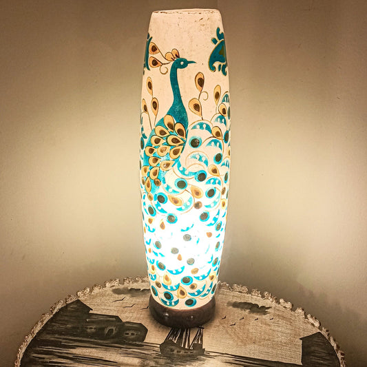 Royal Peacock Glass Lamp