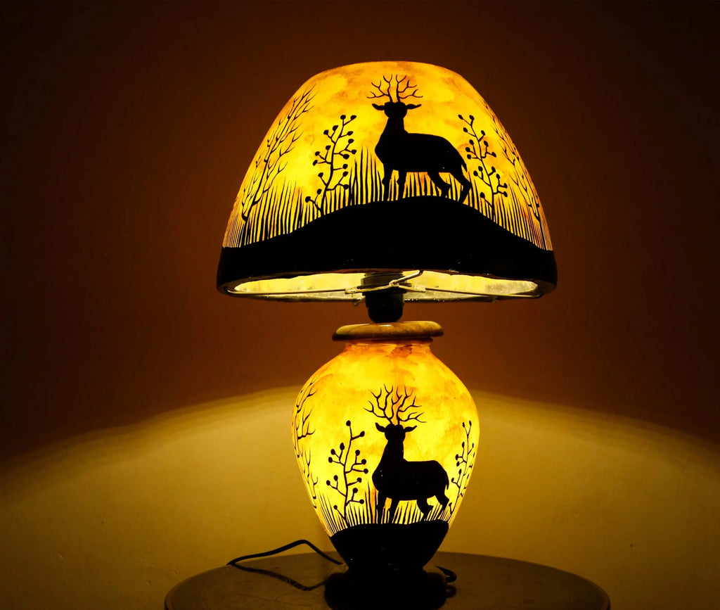 Florescent camel skin lamp